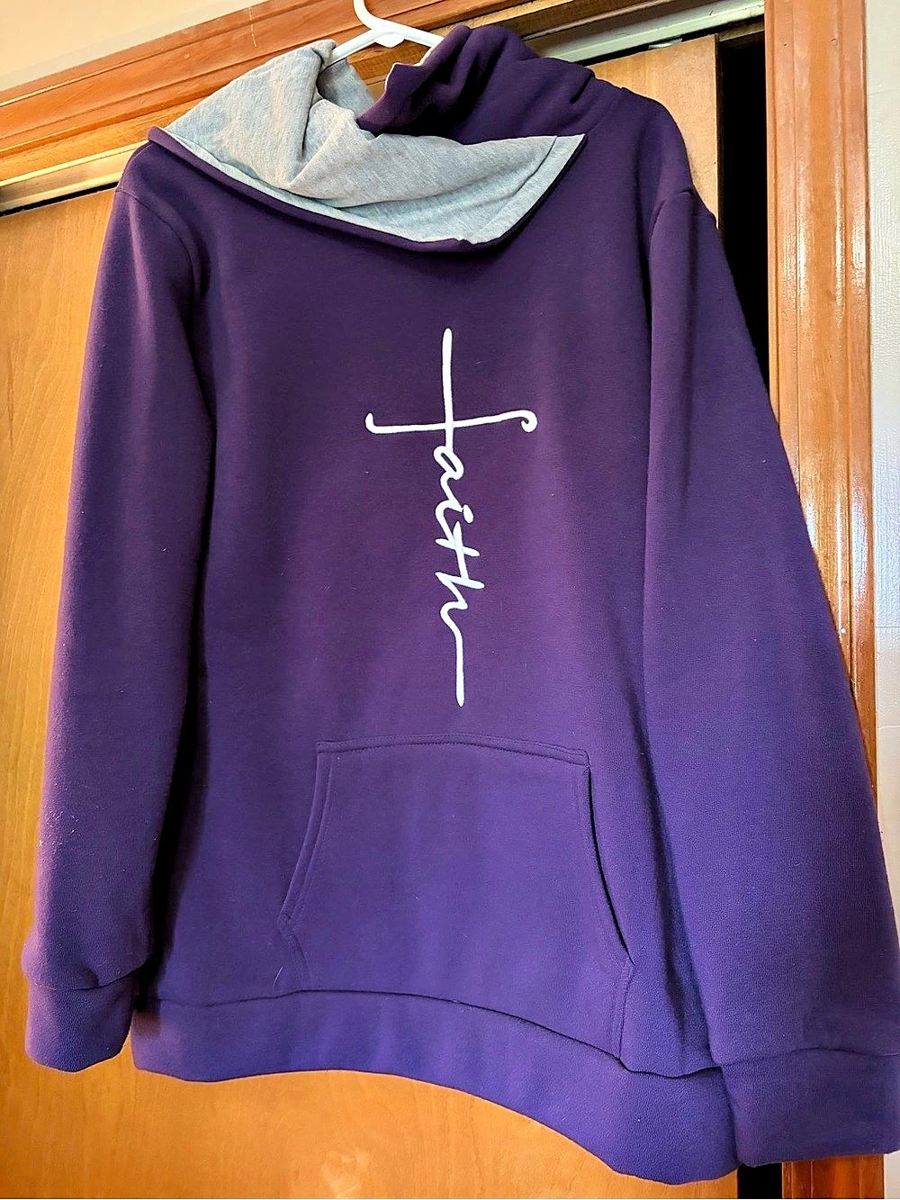 Love & Faith Purple Graphic Hoodie Size Large Like New
